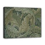 Vintage Background Green Leaves Canvas 14  x 11 