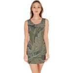Vintage Background Green Leaves Bodycon Dress