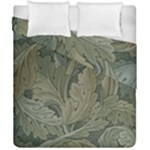 Vintage Background Green Leaves Duvet Cover Double Side (California King Size)