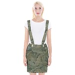 Vintage Background Green Leaves Braces Suspender Skirt
