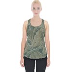 Vintage Background Green Leaves Piece Up Tank Top