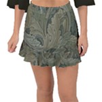 Vintage Background Green Leaves Fishtail Mini Chiffon Skirt