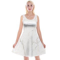 White Marble Tiles Rock Stone Statues Reversible Velvet Sleeveless Dress by Nexatart