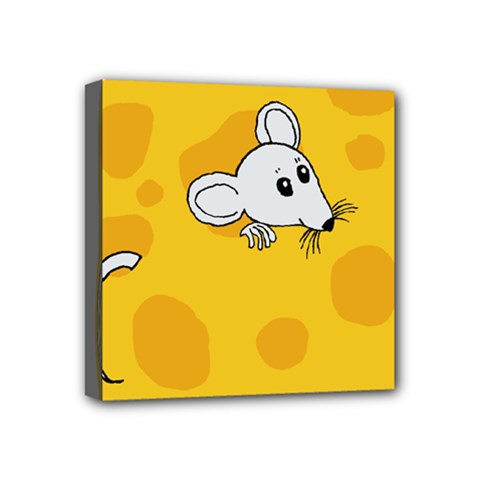 Rat Mouse Cheese Animal Mammal Mini Canvas 4  X 4  by Nexatart