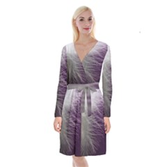 Feather Ease Airy Spring Dress Long Sleeve Velvet Front Wrap Dress