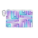 Geometric 3d Metallic Aqua Purple Canvas Cosmetic Bag (Medium) View1
