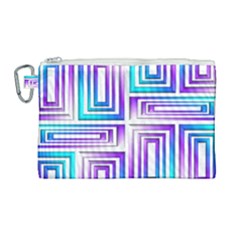 Geometric 3d Metallic Aqua Purple Canvas Cosmetic Bag (large) by Nexatart