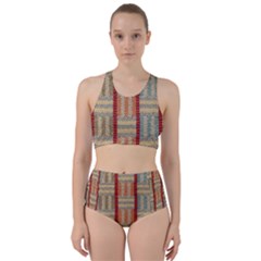 Fabric Pattern Racer Back Bikini Set by Sapixe