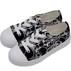 Floral High Contrast Pattern Kids  Low Top Canvas Sneakers