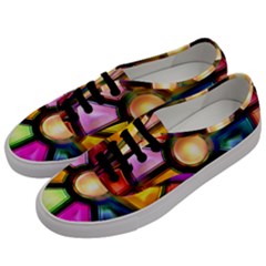 Glass Colorful Stained Glass Men s Classic Low Top Sneakers by Sapixe