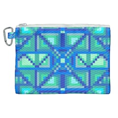 Grid Geometric Pattern Colorful Canvas Cosmetic Bag (xl)