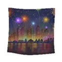Happy Birthday Independence Day Celebration In New York City Night Fireworks Us Square Tapestry (Small) View1
