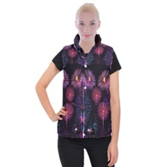 Happy New Year New Years Eve Fireworks In Australia Women s Button Up Vest