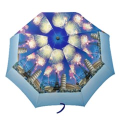 Happy New Year Celebration Of The New Year Landmarks Of The Most Famous Cities Around The World Fire Folding Umbrellas by Sapixe