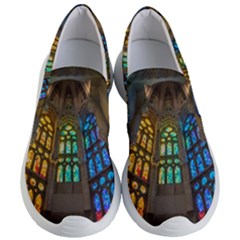 Leopard Barcelona Stained Glass Colorful Glass Women s Lightweight Slip Ons by Sapixe