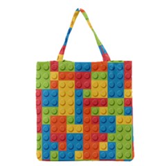 Lego Bricks Pattern Grocery Tote Bag by Sapixe