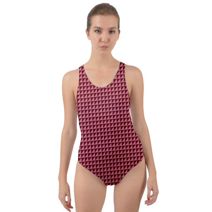 Red Triangulate Cut-Out Back One Piece Swimsuit