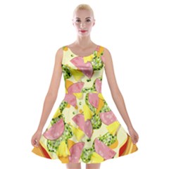 Pizza Clip Art Velvet Skater Dresses by Sapixe