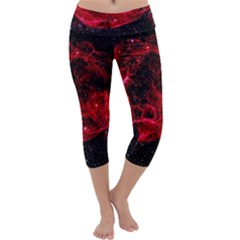 Red Nebulae Stella Capri Yoga Leggings