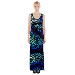 Sea Fans Diving Coral Stained Glass Maxi Thigh Split Dress
