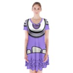 Evil Purple Short Sleeve V-neck Flare Dress