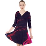 Calligraphy 4 Quarter Sleeve Front Wrap Dress