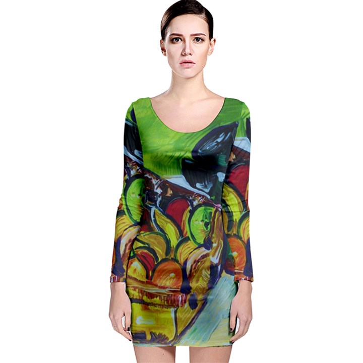 Still Life With A Pig Bank Long Sleeve Bodycon Dress
