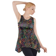 Trees Internet Multicolor Psychedelic Reddit Detailed Colors Side Drop Tank Tunic by Sapixe