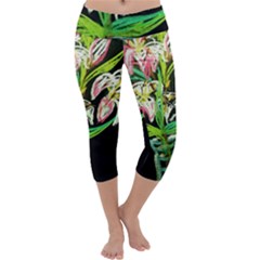 Dscf1389 - Lillies In The Vase Capri Yoga Leggings by bestdesignintheworld