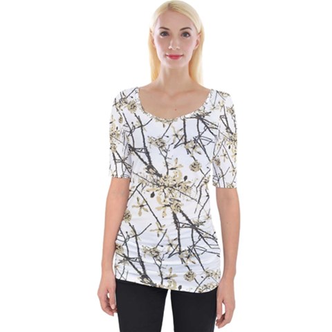 Nature Graphic Motif Pattern Wide Neckline Tee by dflcprints