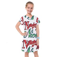 Vintage Christmas Naughty Or Nice Kids  Drop Waist Dress