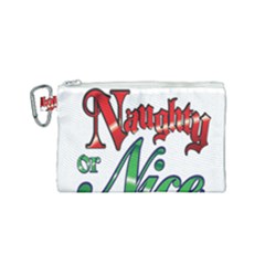 Vintage Christmas Naughty Or Nice Canvas Cosmetic Bag (small) by Sapixe