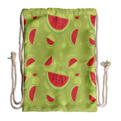 Watermelon Fruit Patterns Drawstring Bag (large) by Sapixe