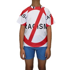No Racism Kids  Short Sleeve Swimwear