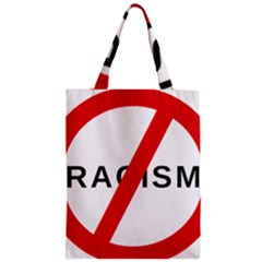 No Racism Zipper Classic Tote Bag by demongstore