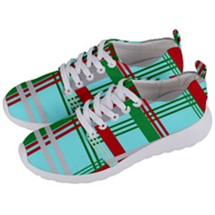 Christmas Plaid Backgrounds Plaid Men s Lightweight Sports Shoes by Sapixe