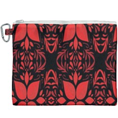 Christmas Red And Black Background Canvas Cosmetic Bag (xxxl) by Sapixe