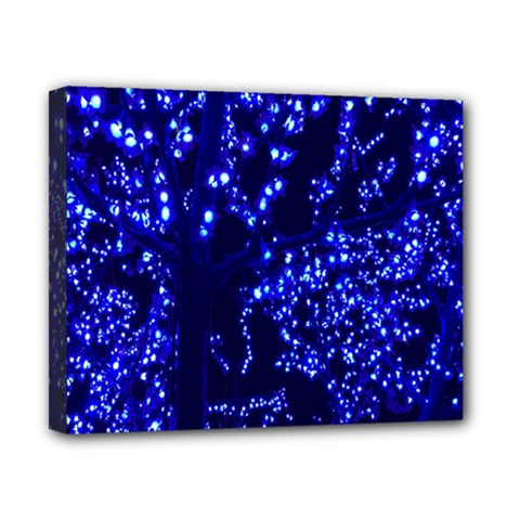Lights Blue Tree Night Glow Canvas 10  X 8 