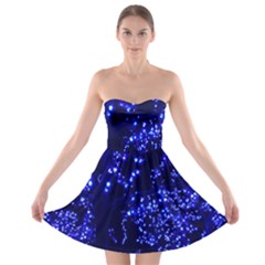 Lights Blue Tree Night Glow Strapless Bra Top Dress