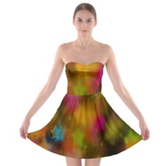 Star Background Texture Pattern Strapless Bra Top Dress