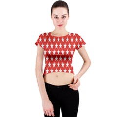 Star Christmas Advent Structure Crew Neck Crop Top
