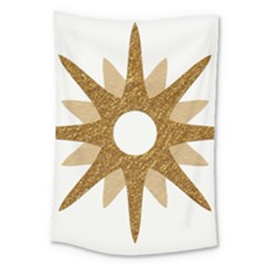 Star Golden Glittering Yellow Rays Large Tapestry