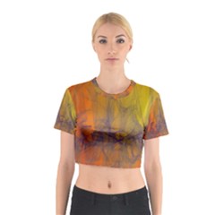 Fiesta Colorful Background Cotton Crop Top by Sapixe