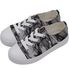 Abstract Black And White Background Kids  Low Top Canvas Sneakers
