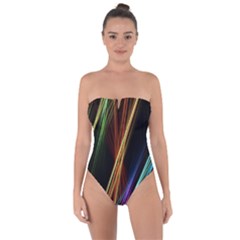 Lines Rays Background Light Tie Back One Piece Swimsuit