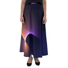 Star Graphic Rays Movement Pattern Flared Maxi Skirt