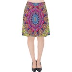 Background Fractals Surreal Design Velvet High Waist Skirt