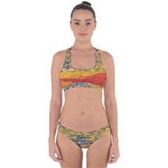 The Framework Drawing Color Texture Cross Back Hipster Bikini Set by Sapixe