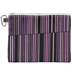 Shades Of Pink And Black Striped Pattern Canvas Cosmetic Bag (xxl) by yoursparklingshop