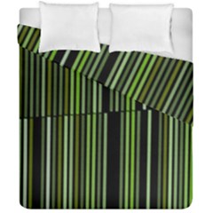 Shades Of Green Stripes Striped Pattern Duvet Cover Double Side (california King Size) by yoursparklingshop